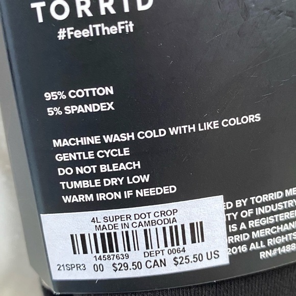 Torrid Leggings, size 00 Black Cream Polka Dots Crop Length Comfy Comfortable - Picture 5 of 6